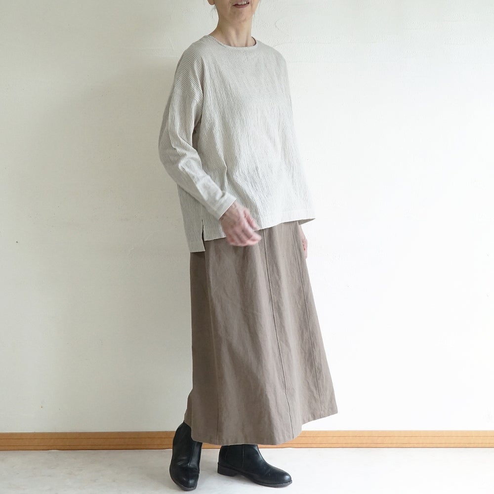 Branch m‘.,ブランチエム,ナチュラル,30代,40代,50代,60代,リネン,ゆったり,麻,スカート,リネンスカート,ナロースカート,麻,コットン,綿,コットンリネン