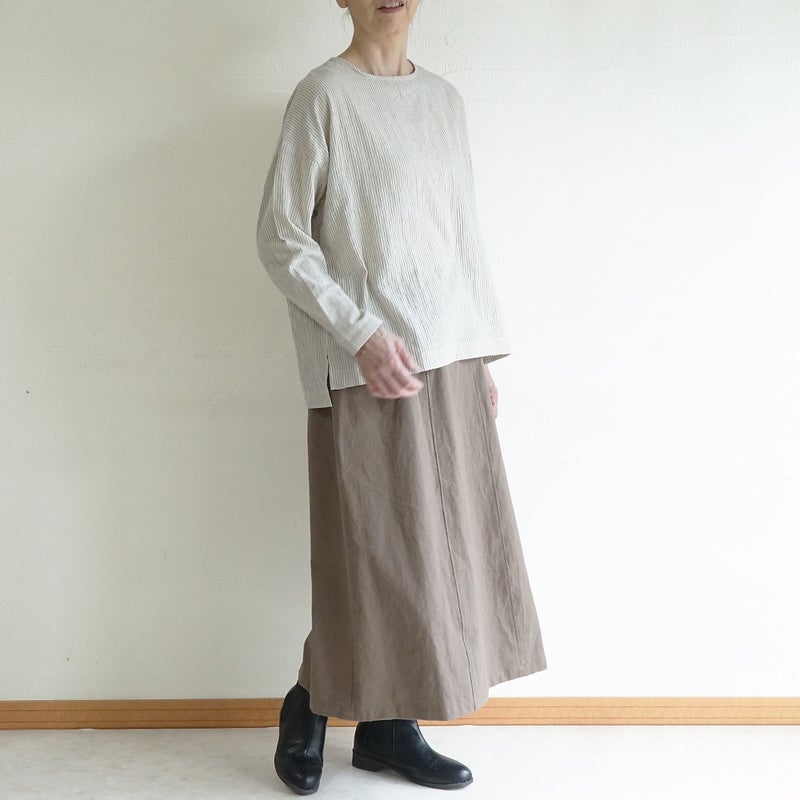 Branch m‘.,ブランチエム,ナチュラル,30代,40代,50代,60代,リネン,ゆったり,麻,スカート,リネンスカート,ナロースカート,麻,コットン,綿,コットンリネン