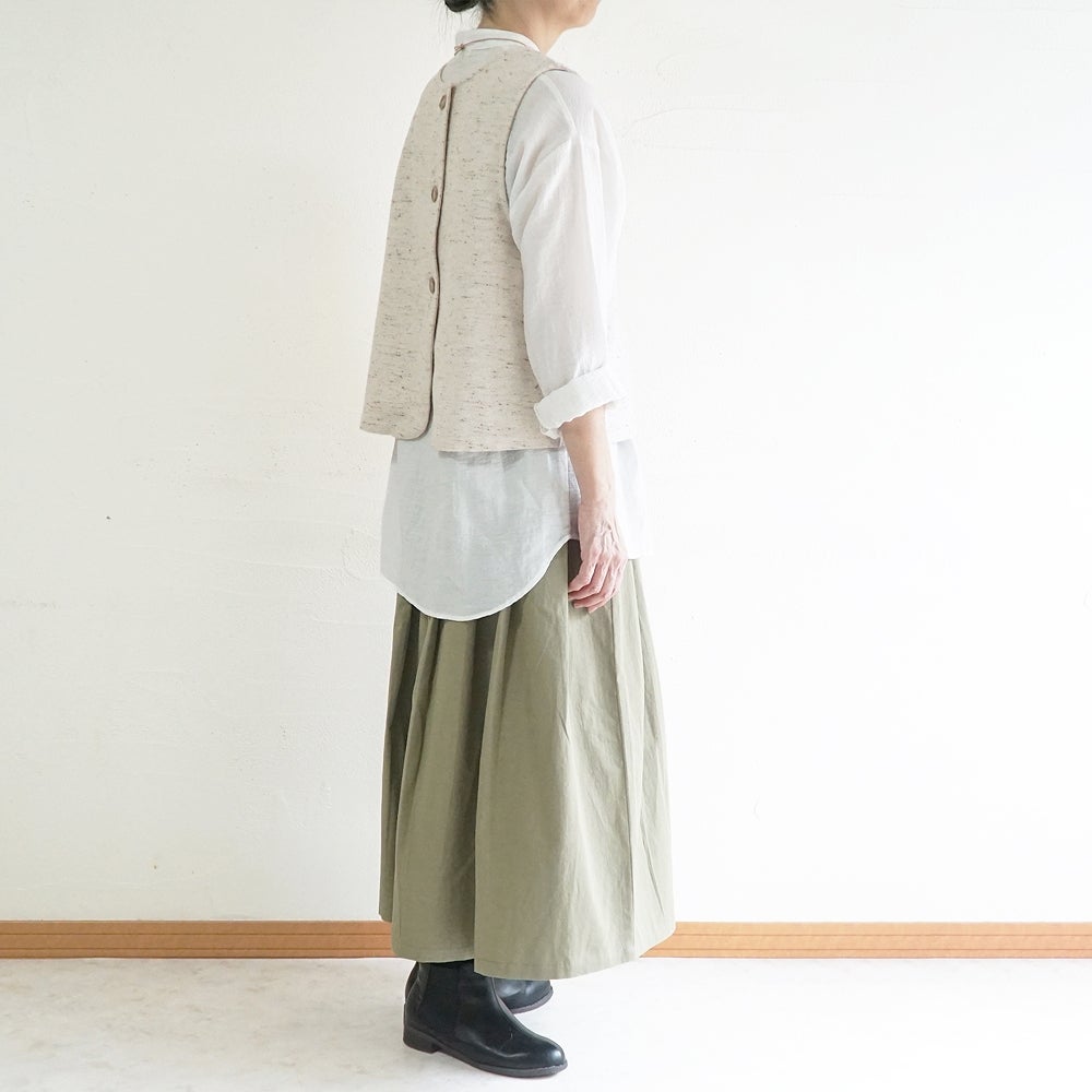 Branch m‘.,ブランチエム,ナチュラル,30代,40代,50代,60代,コットン,綿,ゆったり,ベスト,2wayベスト,2way, ネップ,ジャズネップ