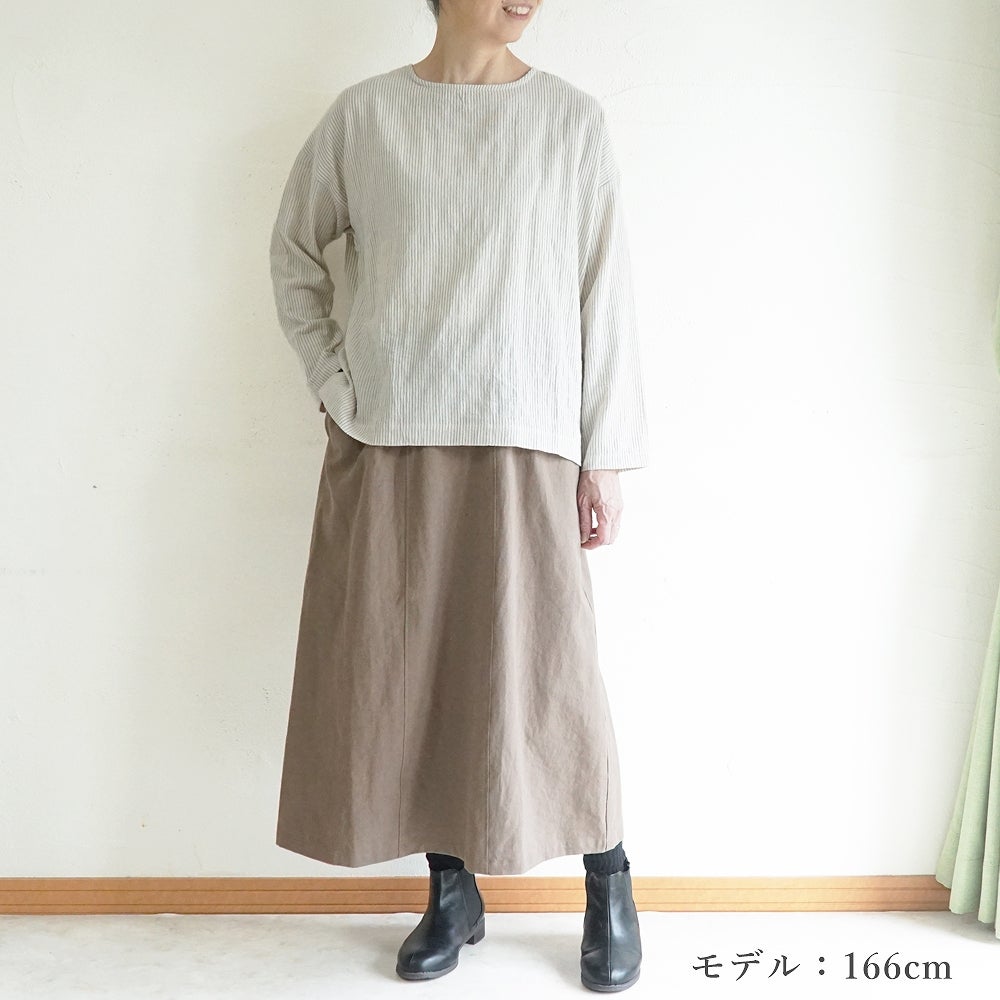 Branch m‘.,ブランチエム,ナチュラル,30代,40代,50代,60代,コットン,ゆったり,綿,ブラウス,プルオーバー,綿ブラウス,Tシャツ