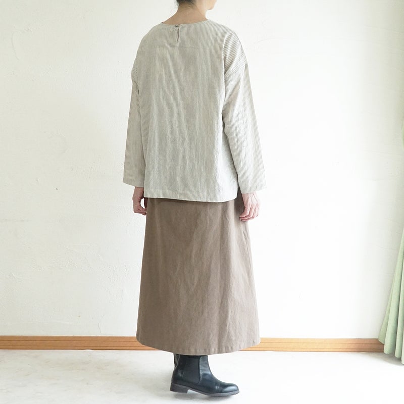 Branch m‘.,ブランチエム,ナチュラル,30代,40代,50代,60代,コットン,ゆったり,綿,ブラウス,プルオーバー,綿ブラウス,Tシャツ