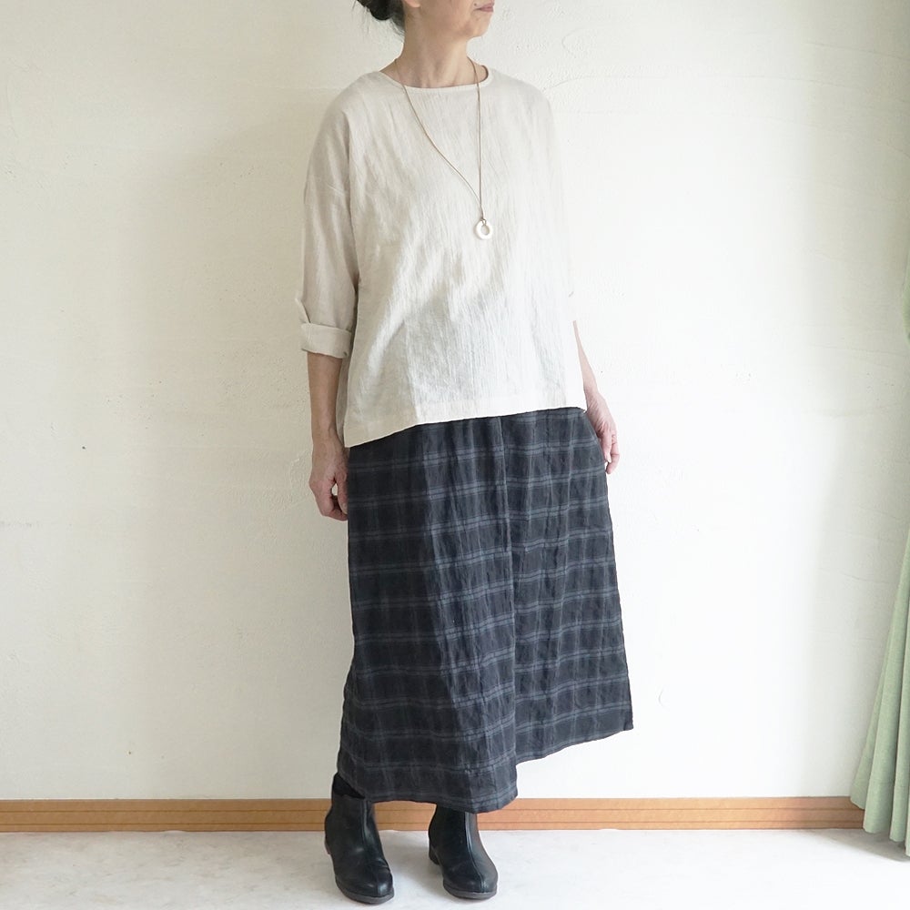 Branch m‘.,ブランチエム,ナチュラル,30代,40代,50代,60代,コットン,ゆったり,綿,ブラウス,プルオーバー,綿ブラウス,Tシャツ