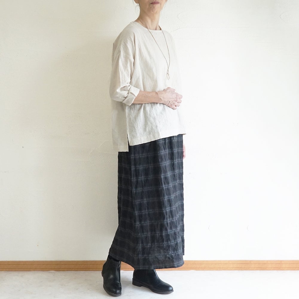 Branch m‘.,ブランチエム,ナチュラル,30代,40代,50代,60代,コットン,ゆったり,綿,ブラウス,プルオーバー,綿ブラウス,Tシャツ