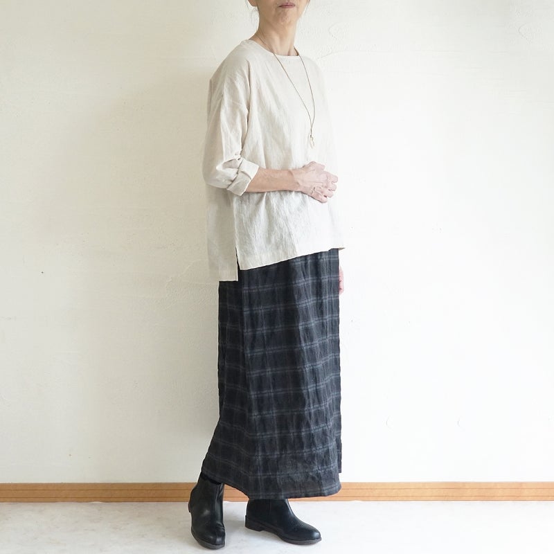 Branch m‘.,ブランチエム,ナチュラル,30代,40代,50代,60代,コットン,ゆったり,綿,ブラウス,プルオーバー,綿ブラウス,Tシャツ