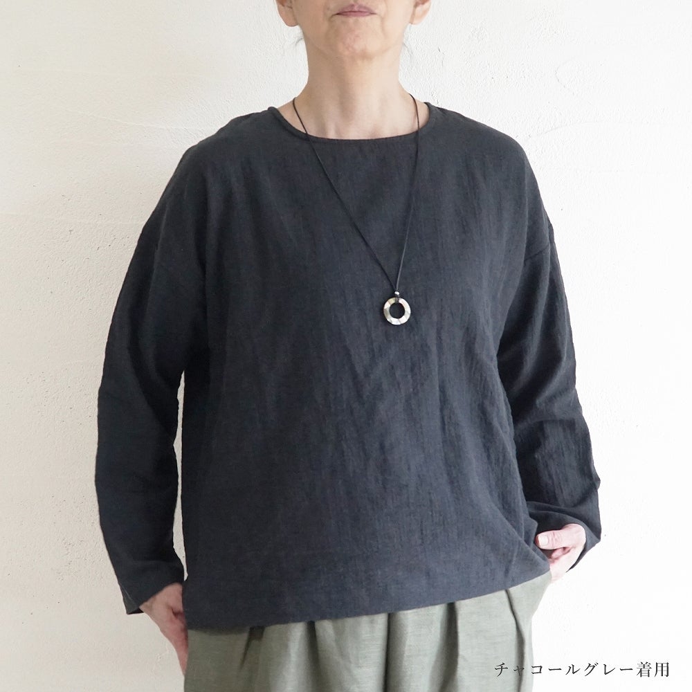 Branch m‘.,ブランチエム,ナチュラル,30代,40代,50代,60代,コットン,ゆったり,綿,ブラウス,プルオーバー,綿ブラウス,Tシャツ