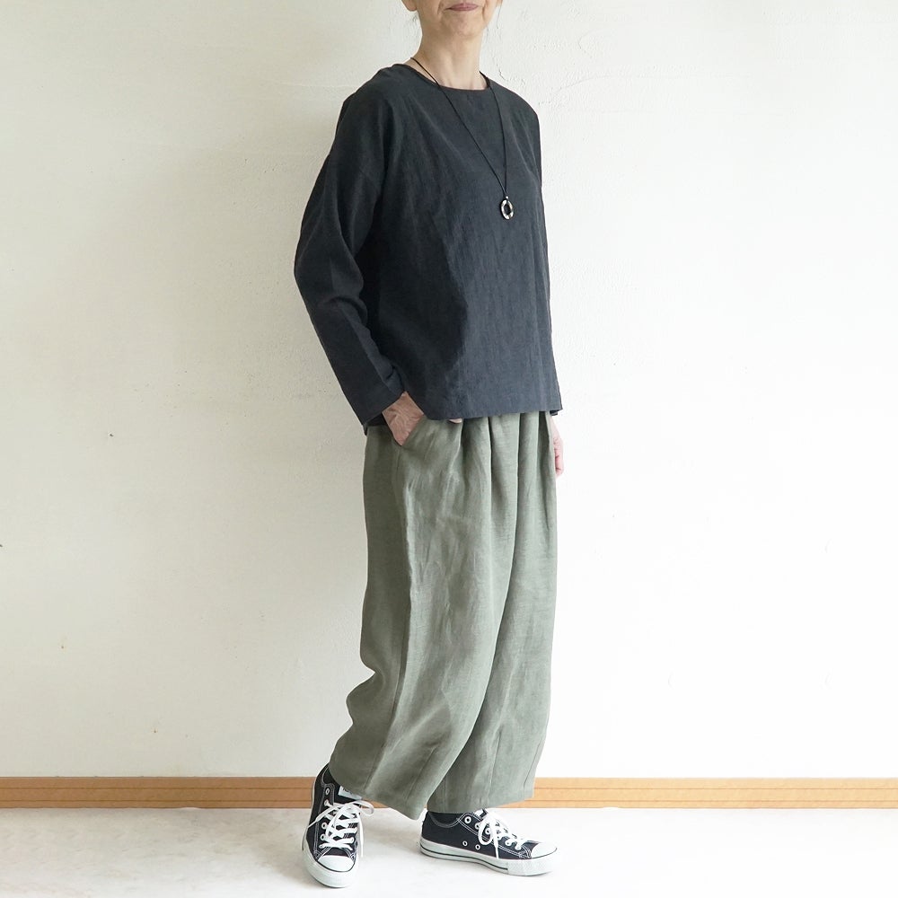 Branch m‘.,ブランチエム,ナチュラル,30代,40代,50代,60代,コットン,ゆったり,綿,ブラウス,プルオーバー,綿ブラウス,Tシャツ