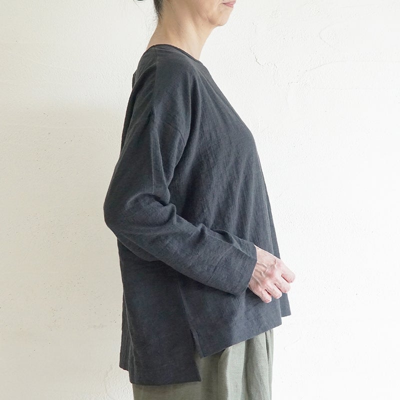 Branch m‘.,ブランチエム,ナチュラル,30代,40代,50代,60代,コットン,ゆったり,綿,ブラウス,プルオーバー,綿ブラウス,Tシャツ