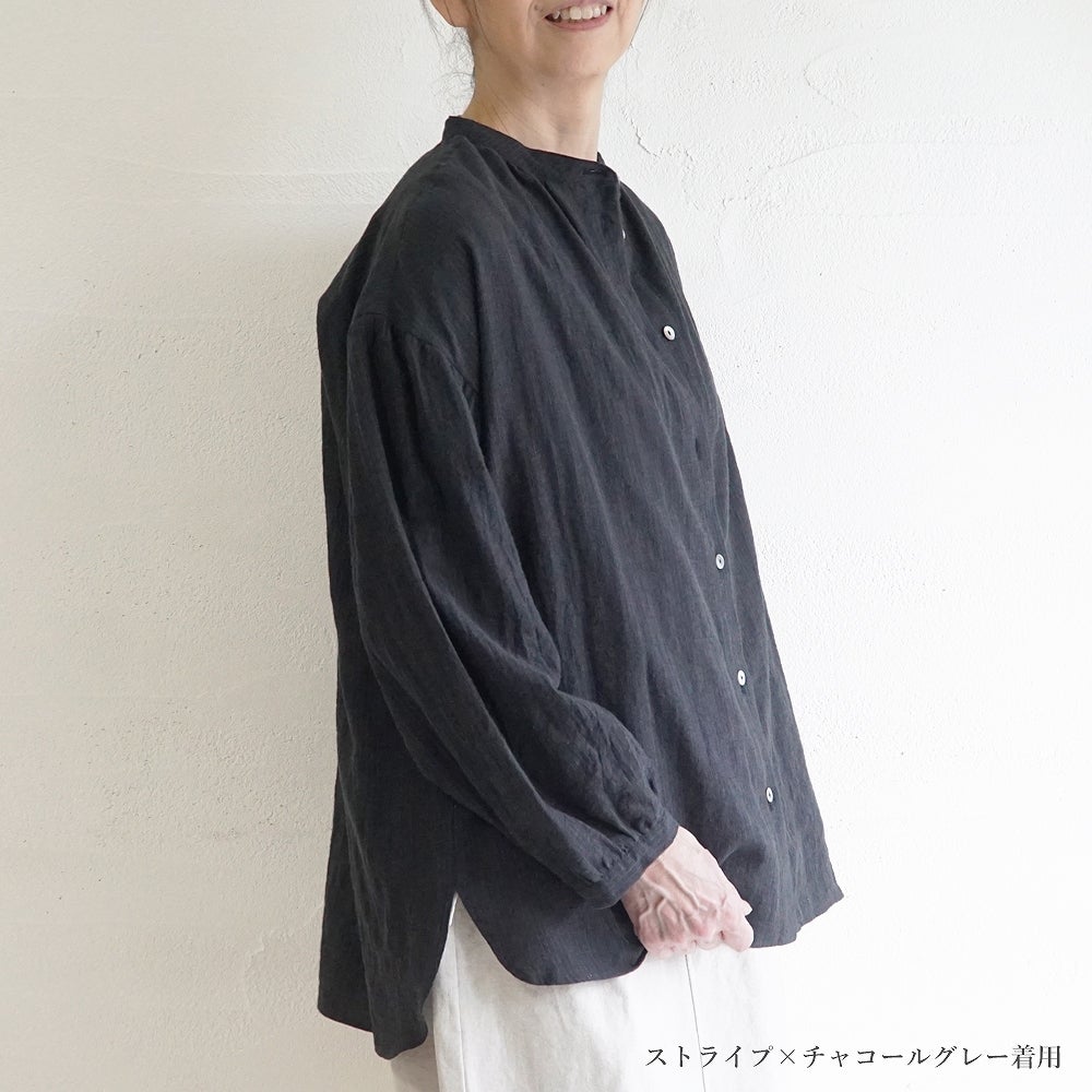 Branch m‘.,ブランチエム,ナチュラル,30代,40代,50代,60代,コットン,ゆったり,綿,ブラウス,シャツ,チュニック,チュニックブラウス,チュニックシャツ,バンドカラーブラウス,バンドカラーシャツ,バンドカラーチュニック,バンドカラー