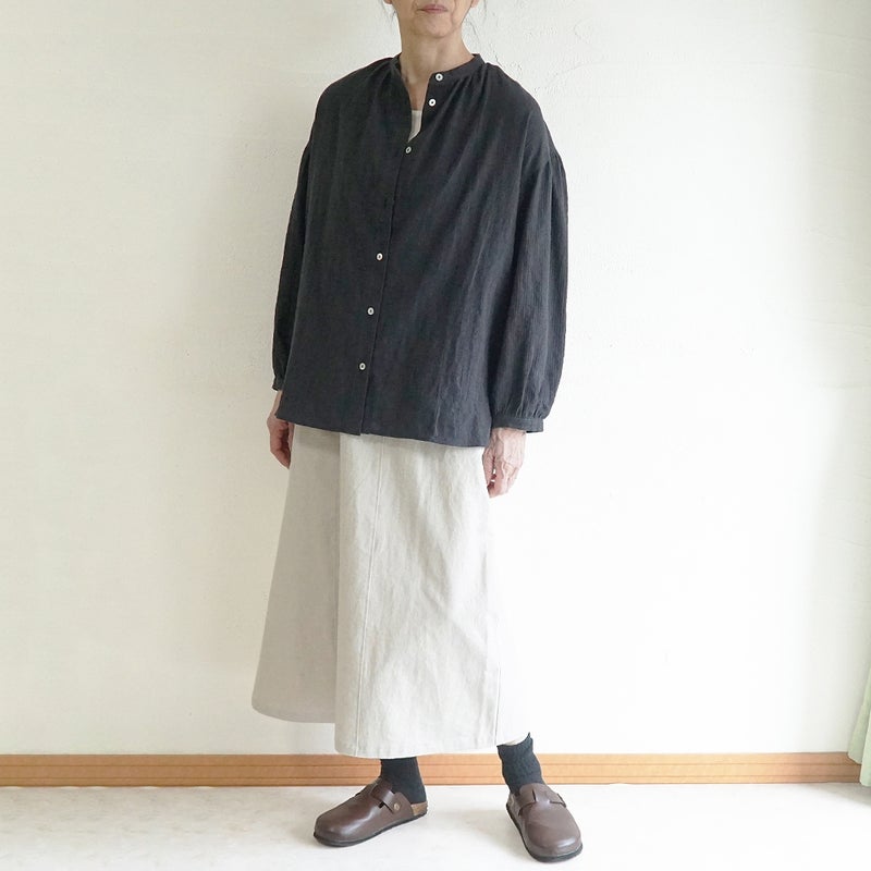 Branch m‘.,ブランチエム,ナチュラル,30代,40代,50代,60代,コットン,ゆったり,綿,ブラウス,シャツ,チュニック,チュニックブラウス,チュニックシャツ,バンドカラーブラウス,バンドカラーシャツ,バンドカラーチュニック,バンドカラー