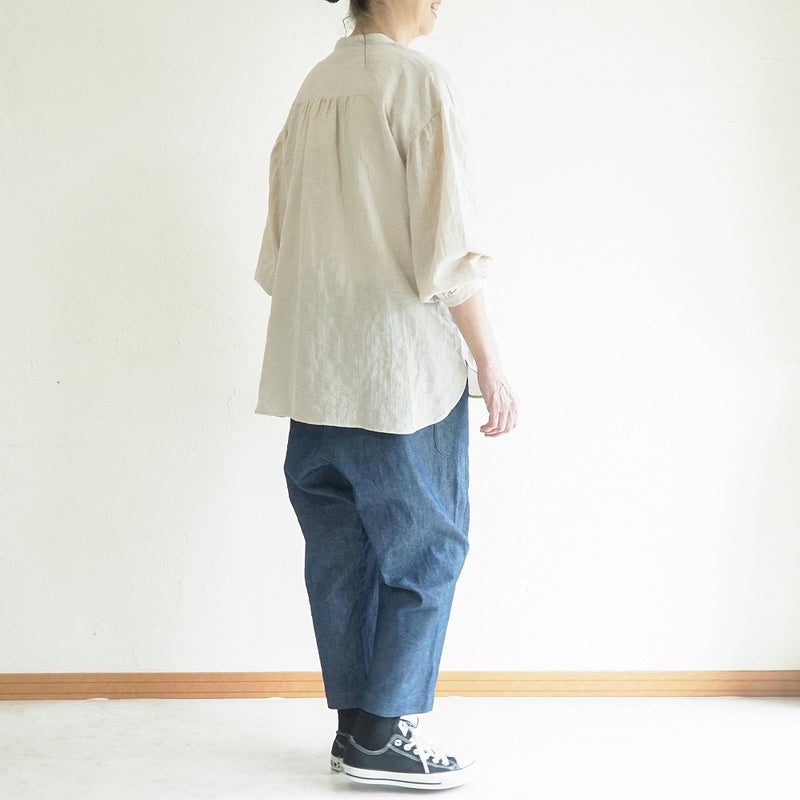 Branch m‘.,ブランチエム,ナチュラル,30代,40代,50代,60代,コットン,ゆったり,綿,ブラウス,シャツ,チュニック,チュニックブラウス,チュニックシャツ,バンドカラーブラウス,バンドカラーシャツ,バンドカラーチュニック,バンドカラー