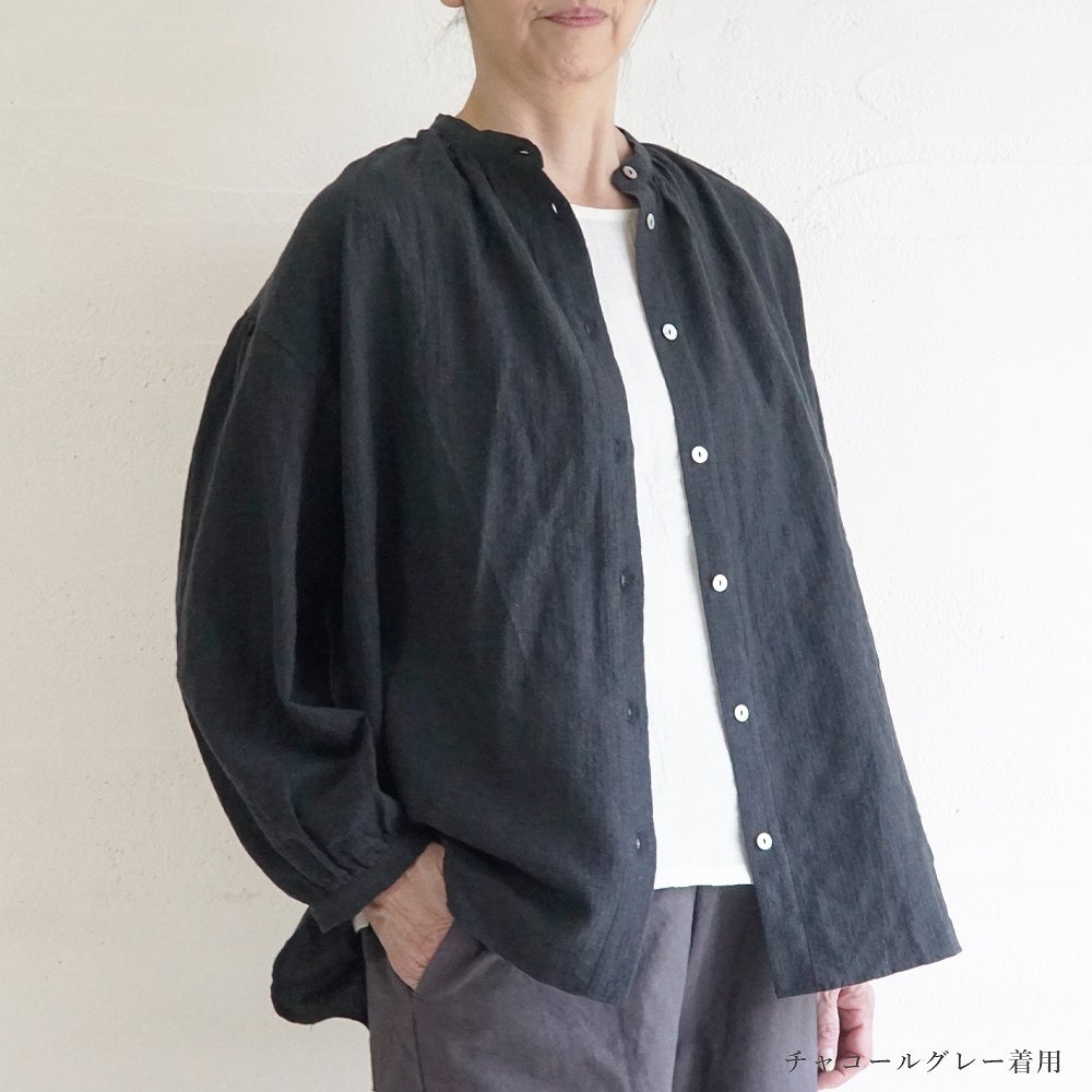 Branch m‘.,ブランチエム,ナチュラル,30代,40代,50代,60代,コットン,ゆったり,綿,ブラウス,シャツ,チュニック,チュニックブラウス,チュニックシャツ,バンドカラーブラウス,バンドカラーシャツ,バンドカラーチュニック,バンドカラー
