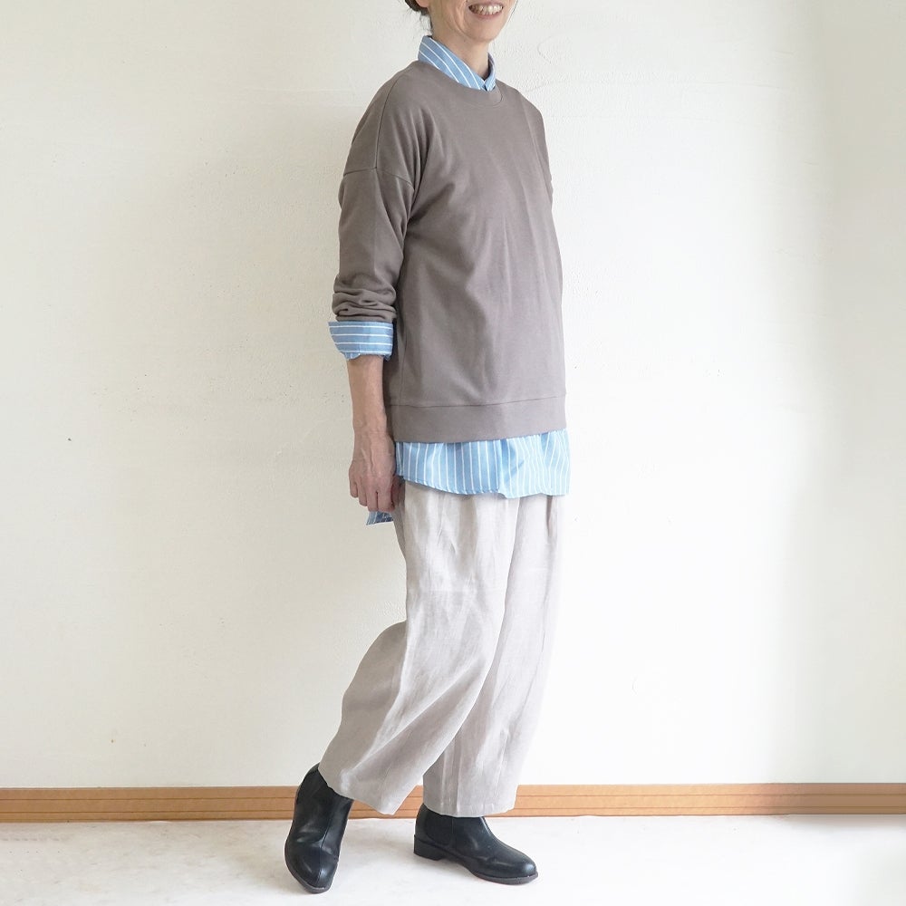 Branch m‘.,ブランチエム,ナチュラル,30代,40代,50代,60代,コットン,綿,ゆったり,Tシャツ,カットソー,ロンT,プルオーバー,スウェット,長袖,