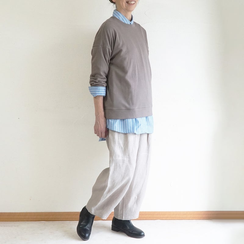 Branch m‘.,ブランチエム,ナチュラル,30代,40代,50代,60代,コットン,綿,ゆったり,Tシャツ,カットソー,ロンT,プルオーバー,スウェット,長袖,