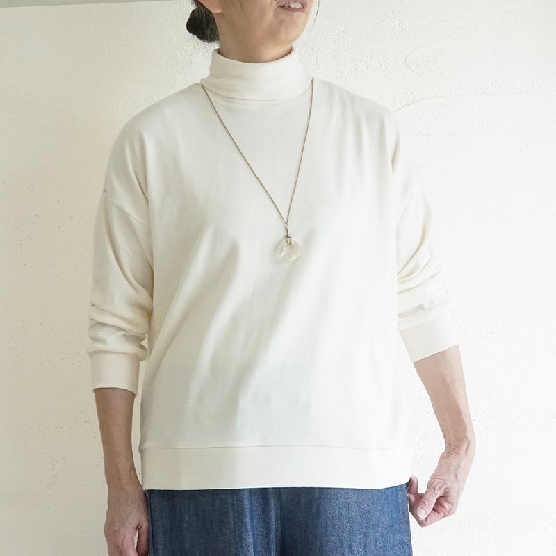 Branch m‘.,ブランチエム,ナチュラル,30代,40代,50代,60代,コットン,綿,ゆったり,Tシャツ,カットソー,ロンT,プルオーバー,スウェット,長袖,タートルネック,タートルネックプルオーバー