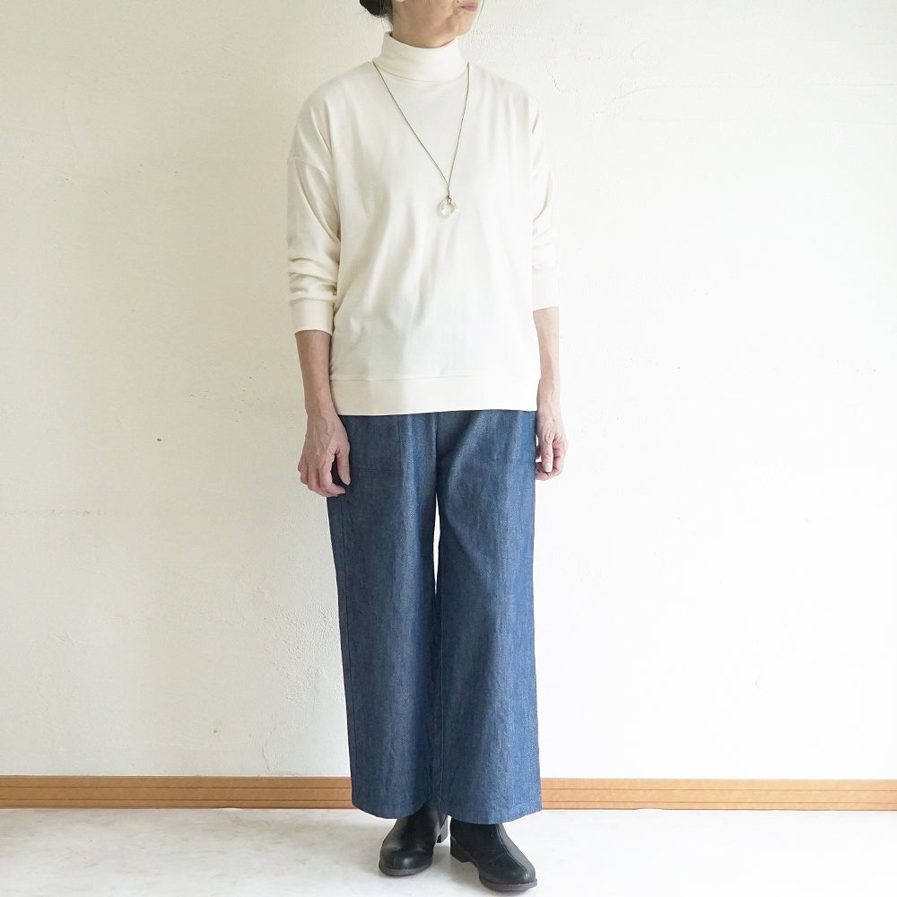 Branch m‘.,ブランチエム,ナチュラル,30代,40代,50代,60代,コットン,綿,ゆったり,Tシャツ,カットソー,ロンT,プルオーバー,スウェット,長袖,タートルネック,タートルネックプルオーバー