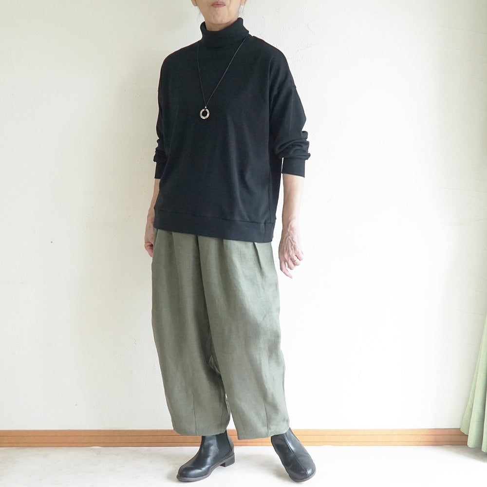 Branch m‘.,ブランチエム,ナチュラル,30代,40代,50代,60代,コットン,綿,ゆったり,Tシャツ,カットソー,ロンT,プルオーバー,スウェット,長袖,タートルネック,タートルネックプルオーバー