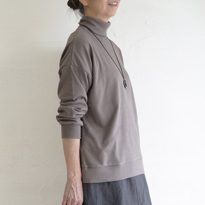Branch m‘.,ブランチエム,ナチュラル,30代,40代,50代,60代,コットン,綿,ゆったり,Tシャツ,カットソー,ロンT,プルオーバー,スウェット,長袖,タートルネック,タートルネックプルオーバー