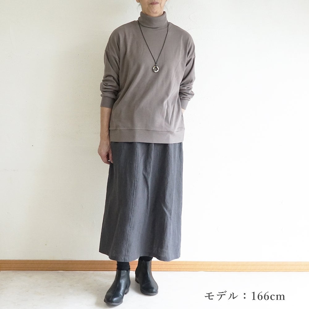 Branch m‘.,ブランチエム,ナチュラル,30代,40代,50代,60代,コットン,綿,ゆったり,Tシャツ,カットソー,ロンT,プルオーバー,スウェット,長袖,タートルネック,タートルネックプルオーバー