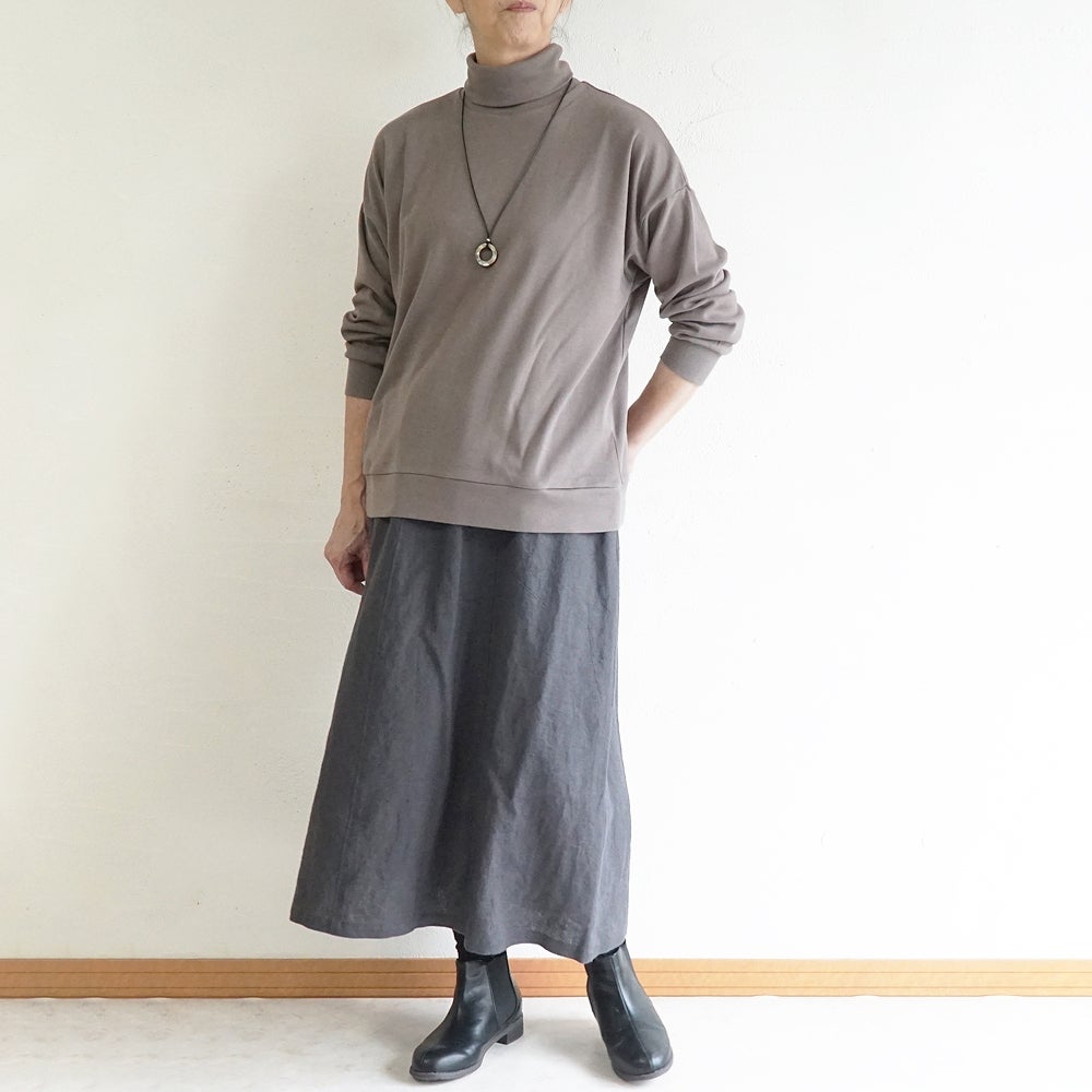 Branch m‘.,ブランチエム,ナチュラル,30代,40代,50代,60代,コットン,綿,ゆったり,Tシャツ,カットソー,ロンT,プルオーバー,スウェット,長袖,タートルネック,タートルネックプルオーバー
