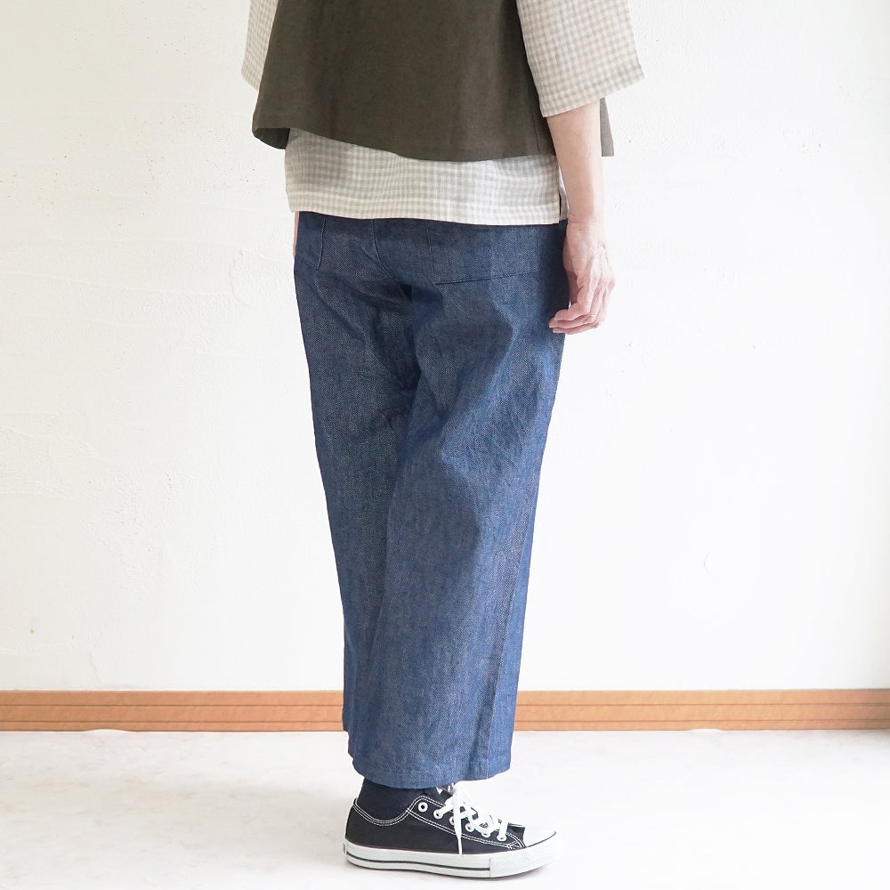 Branch m‘.,ブランチエム,ナチュラル,30代,40代,50代,60代,コーデセット,コーディネートセット,セット売り,ゆったり,リネン,ベスト,リネンベスト,2wayベスト,デニム,デニムパンツ,ストレートパンツ,ベイカーパンツ,パンツ,