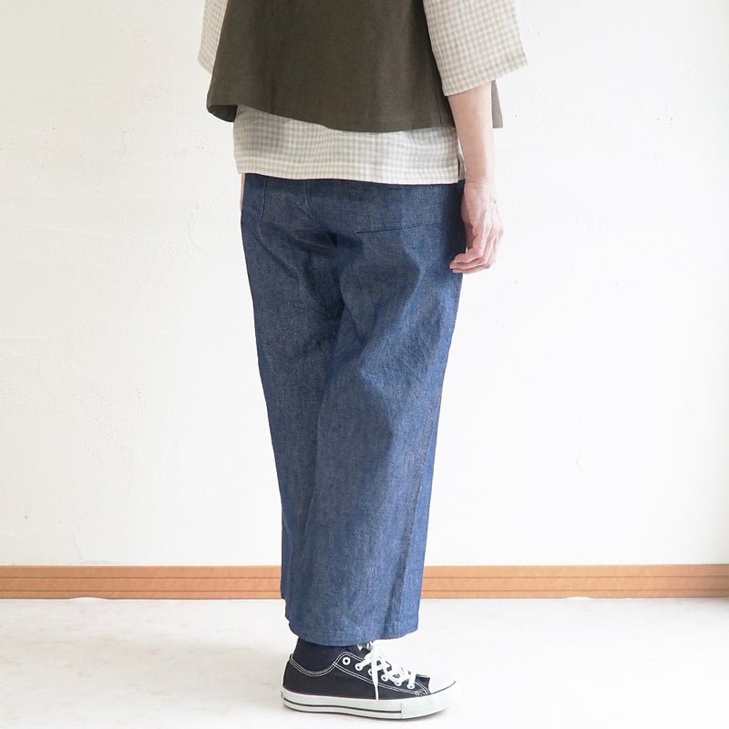 Branch m‘.,ブランチエム,ナチュラル,30代,40代,50代,60代,コーデセット,コーディネートセット,セット売り,ゆったり,リネン,ベスト,リネンベスト,2wayベスト,デニム,デニムパンツ,ストレートパンツ,ベイカーパンツ,パンツ,