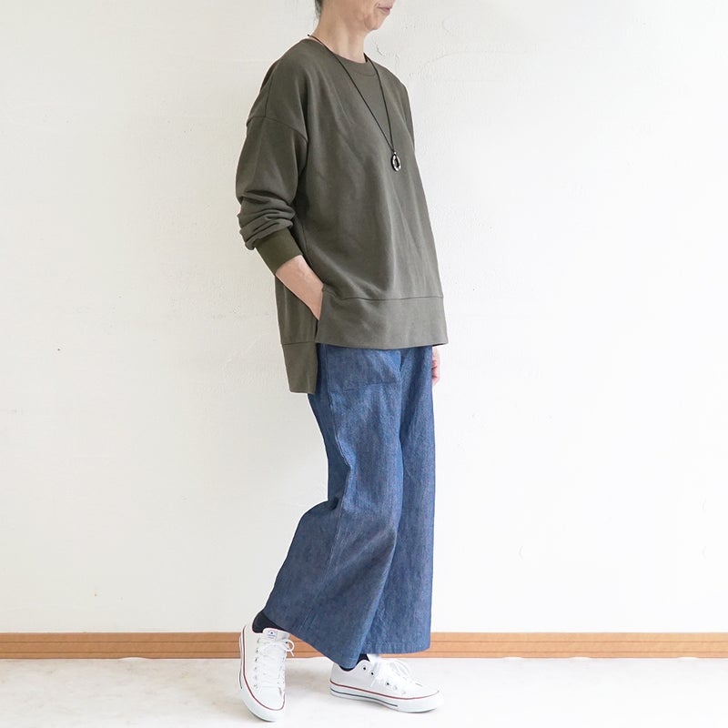 Branch m‘.,ブランチエム,ナチュラル,30代,40代,50代,60代,コットン,綿,ゆったり,カットソー,プルオーバー,スウェット,長袖,