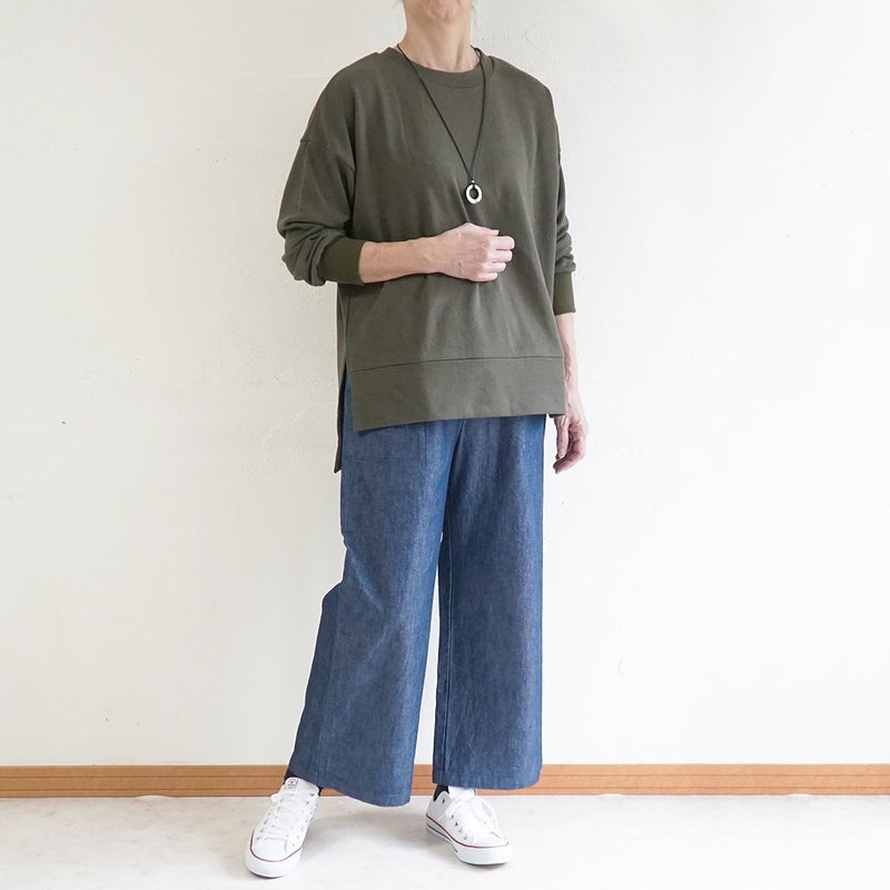 Branch m‘.,ブランチエム,ナチュラル,30代,40代,50代,60代,コットン,綿,ゆったり,カットソー,プルオーバー,スウェット,長袖,