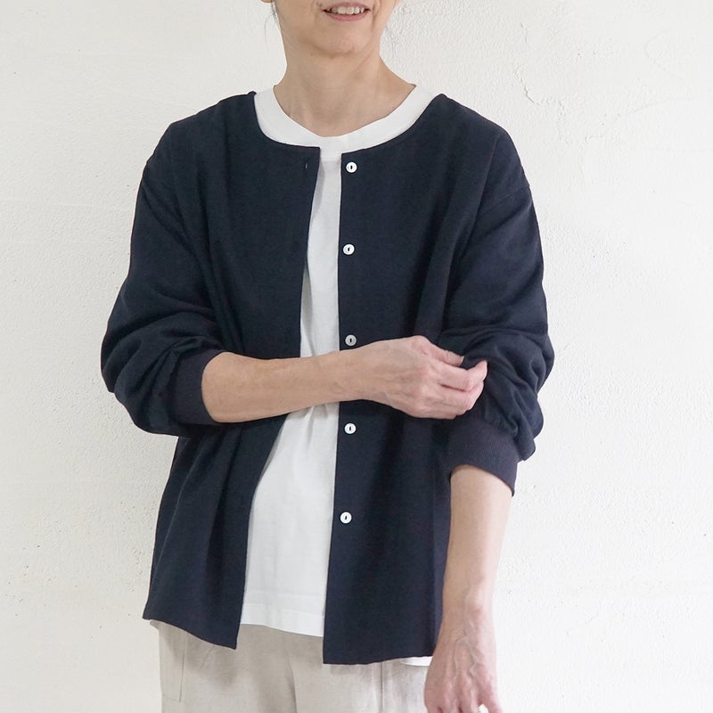 Branch m‘.,ブランチエム,ナチュラル,30代,40代,50代,60代,コットン,ゆったり,綿,ブラウス,シャツ,ノーカラーブラウス,プルオーバー,2way,羽織,