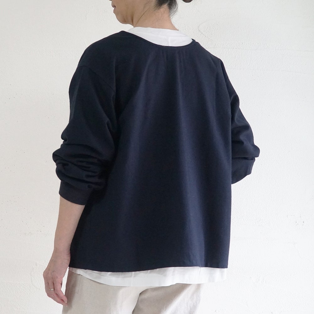 Branch m‘.,ブランチエム,ナチュラル,30代,40代,50代,60代,コットン,ゆったり,綿,ブラウス,シャツ,ノーカラーブラウス,プルオーバー,2way,羽織,