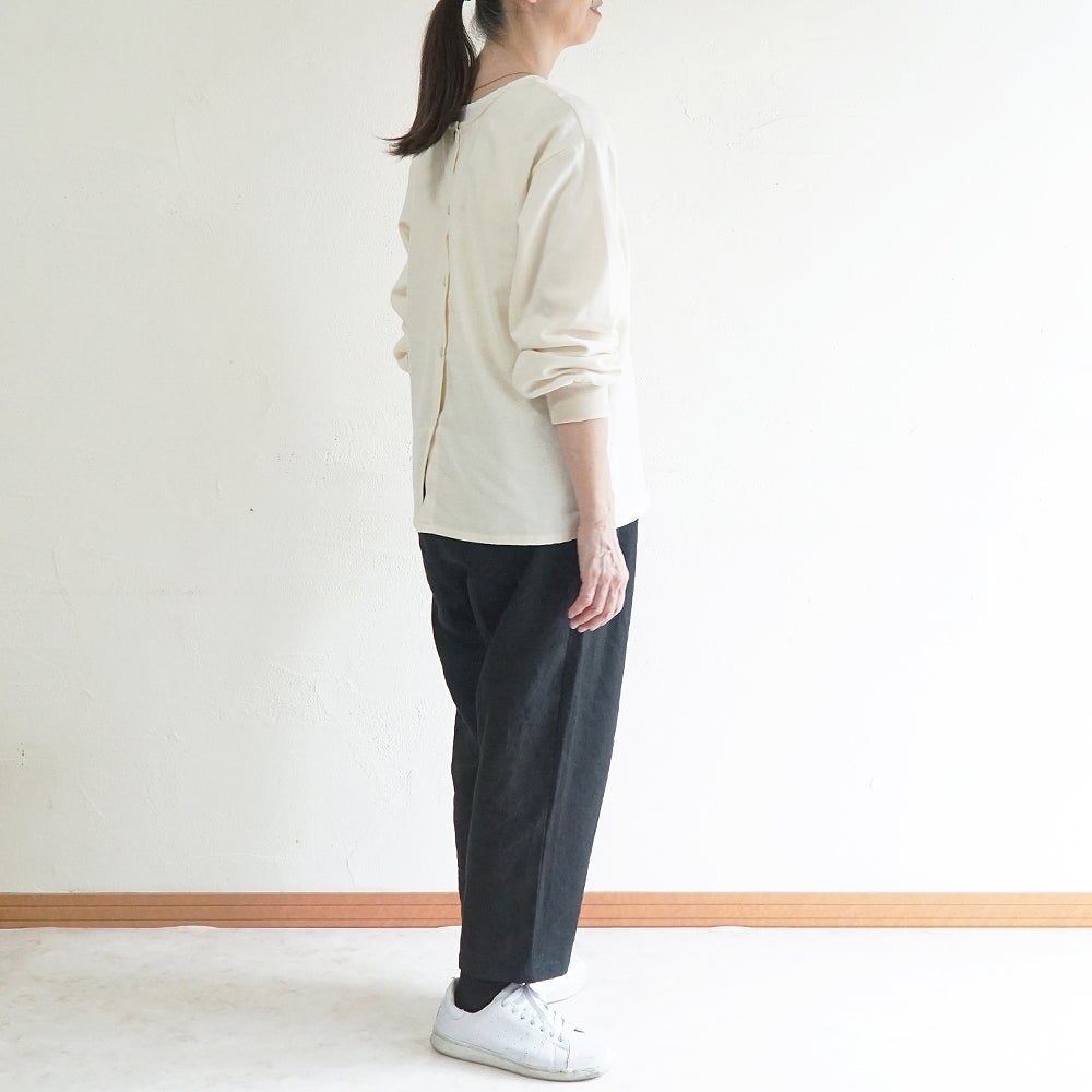Branch m‘.,ブランチエム,ナチュラル,30代,40代,50代,60代,コットン,ゆったり,綿,ブラウス,シャツ,ノーカラーブラウス,プルオーバー,2way,羽織,