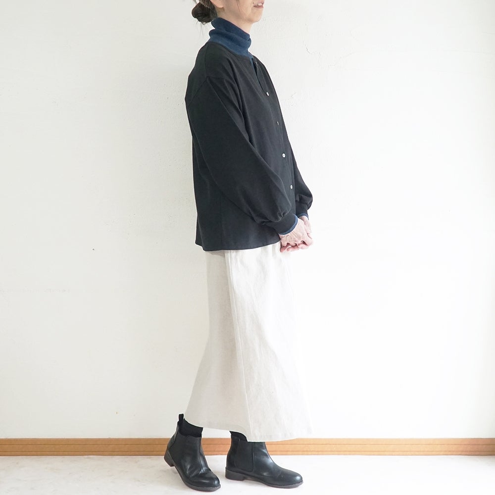 Branch m‘.,ブランチエム,ナチュラル,30代,40代,50代,60代,コットン,ゆったり,綿,ブラウス,シャツ,ノーカラーブラウス,プルオーバー,2way,羽織,