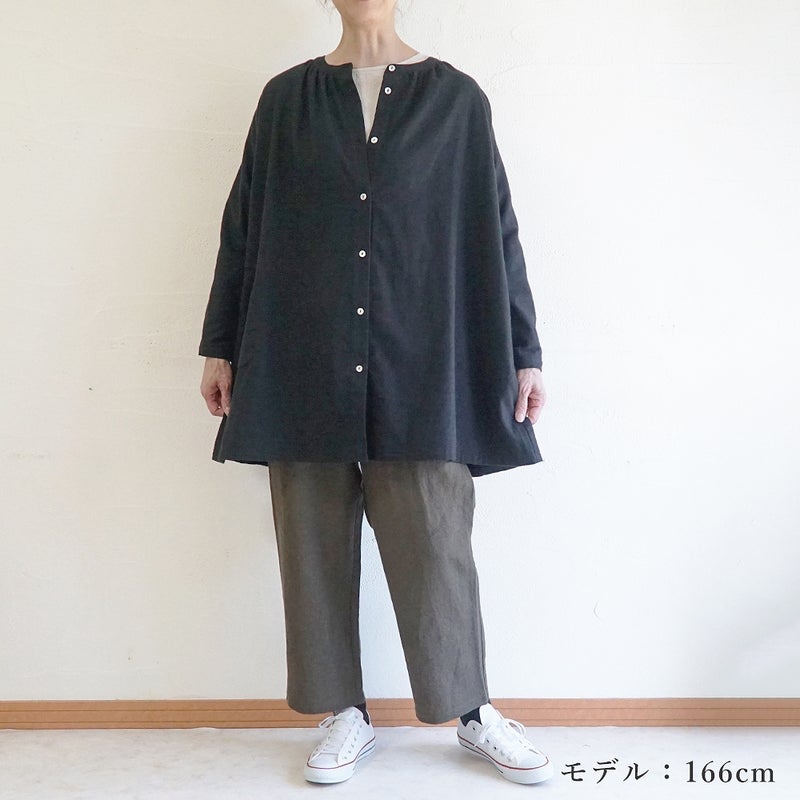 Branch m‘.,ブランチエム,ナチュラル,30代,40代,50代,60代,コットン,ゆったり,綿,ブラウス,シャツ,チュニック,チュニックブラウス,ギャザーブラウス,ギャザーチュニック,羽織