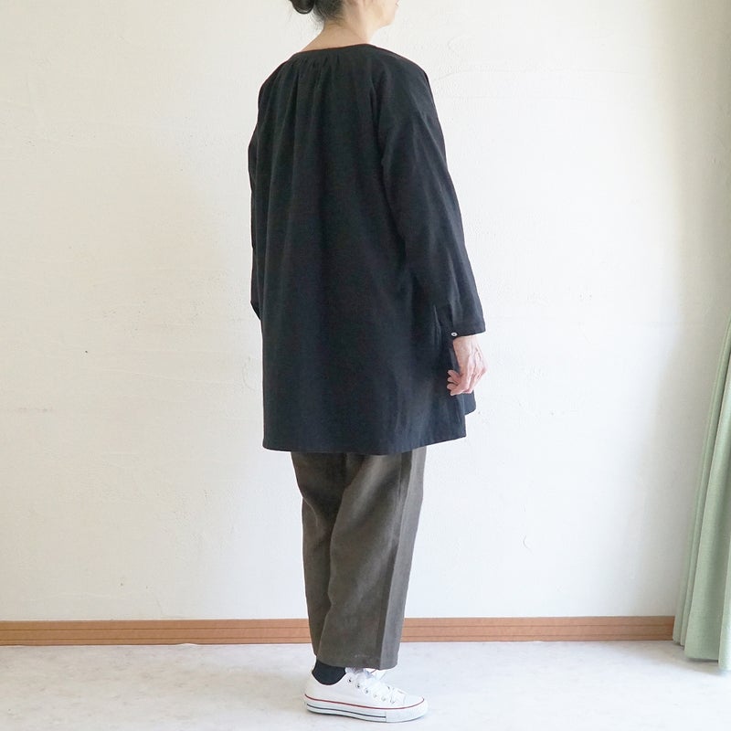 Branch m‘.,ブランチエム,ナチュラル,30代,40代,50代,60代,コットン,ゆったり,綿,ブラウス,シャツ,チュニック,チュニックブラウス,ギャザーブラウス,ギャザーチュニック,羽織