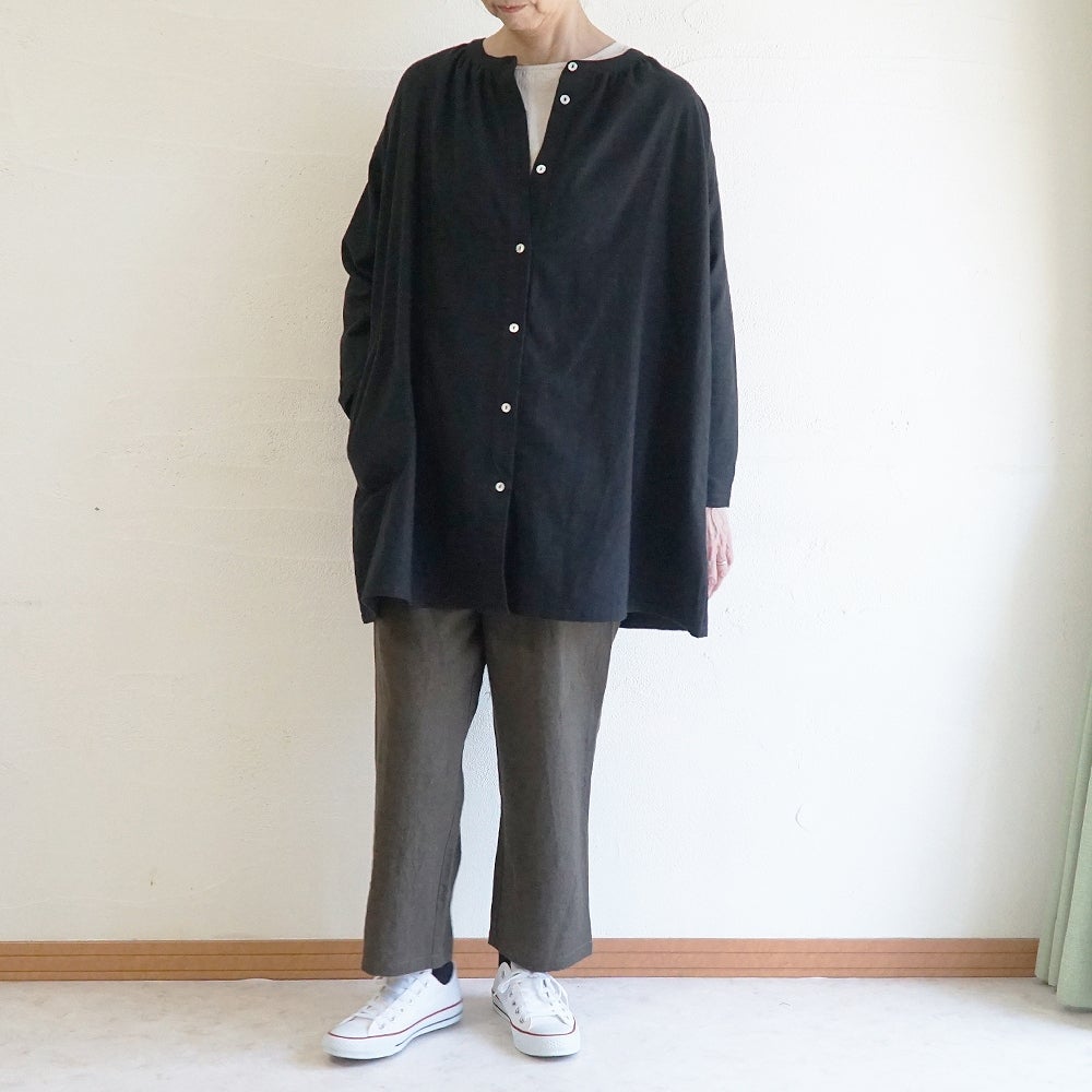 Branch m‘.,ブランチエム,ナチュラル,30代,40代,50代,60代,コットン,ゆったり,綿,ブラウス,シャツ,チュニック,チュニックブラウス,ギャザーブラウス,ギャザーチュニック,羽織