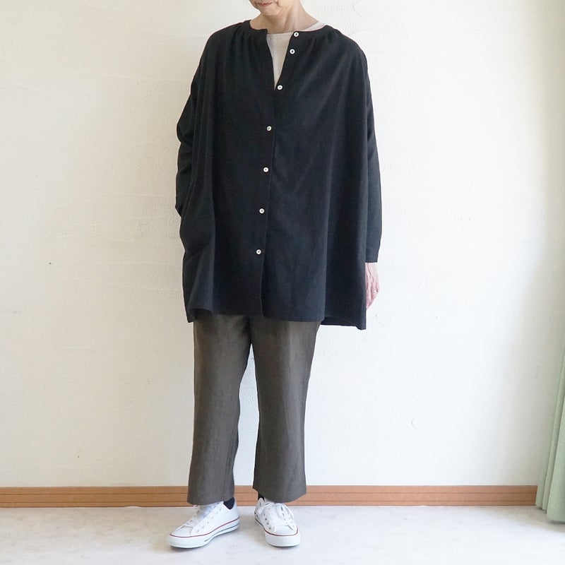 Branch m‘.,ブランチエム,ナチュラル,30代,40代,50代,60代,コットン,ゆったり,綿,ブラウス,シャツ,チュニック,チュニックブラウス,ギャザーブラウス,ギャザーチュニック,羽織