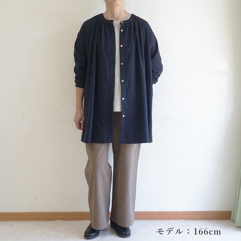 Branch m‘.,ブランチエム,ナチュラル,30代,40代,50代,60代,コットン,ゆったり,綿,ブラウス,シャツ,チュニック,チュニックブラウス,ギャザーブラウス,ギャザーチュニック,羽織