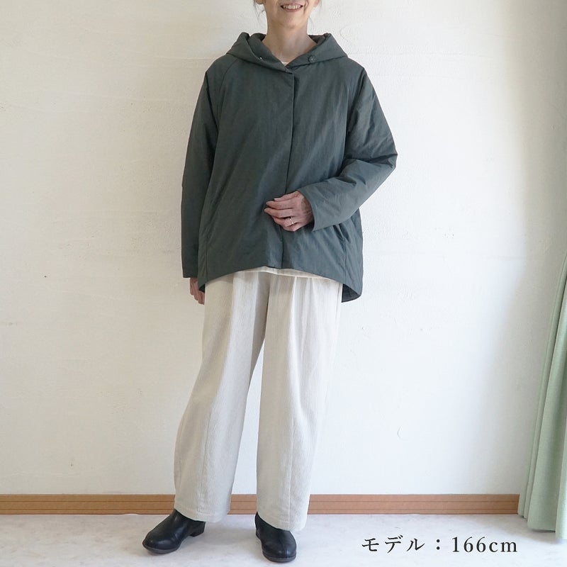 Branch m‘.,ブランチエム,ナチュラル,30代,40代,50代,60代,コットン,綿,ゆったり,ジャケット,羽織,中綿,フード,フードジャケット,コート,ダウン