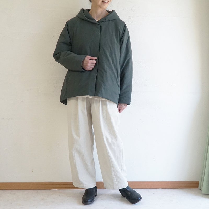 Branch m‘.,ブランチエム,ナチュラル,30代,40代,50代,60代,コットン,綿,ゆったり,ジャケット,羽織,中綿,フード,フードジャケット,コート,ダウン