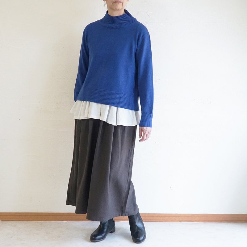Branch m‘.,ブランチエム,ナチュラル,30代,40代,50代,60代,ゆったり,ニット,ニットプルオーバー,プルオーバー,ハイネック,ハイネックニット,