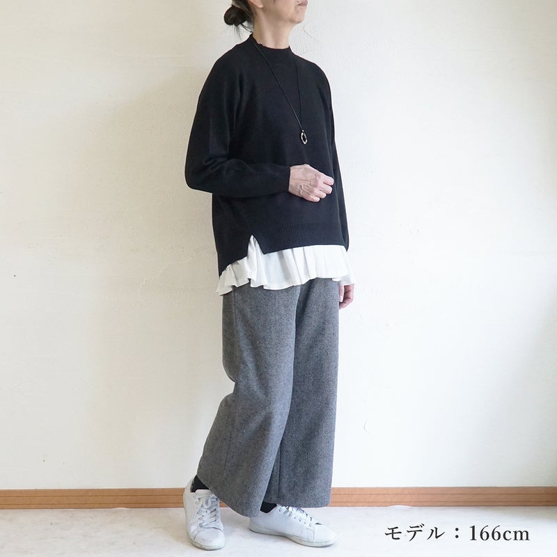 Branch m‘.,ブランチエム,ナチュラル,30代,40代,50代,60代,ゆったり,ニット,ニットプルオーバー,プルオーバー,ハイネック,ハイネックニット,カノコ編み