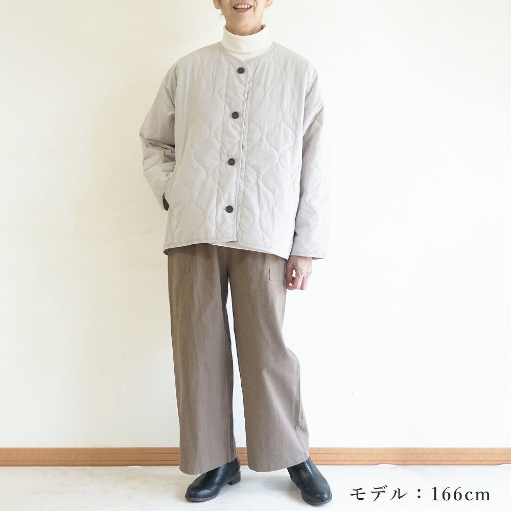 Branch m‘.,ブランチエム,ナチュラル,30代,40代,50代,60代,コーデセット,コーディネートセット,セット売り,ゆったり,ジャケット,キルティングジャケット,キルティング,コート,キルティングコート,パンツ,ストレートパンツ,ワイドパンツ