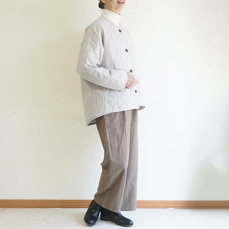Branch m‘.,ブランチエム,ナチュラル,30代,40代,50代,60代,コーデセット,コーディネートセット,セット売り,ゆったり,ジャケット,キルティングジャケット,キルティング,コート,キルティングコート,パンツ,ストレートパンツ,ワイドパンツ