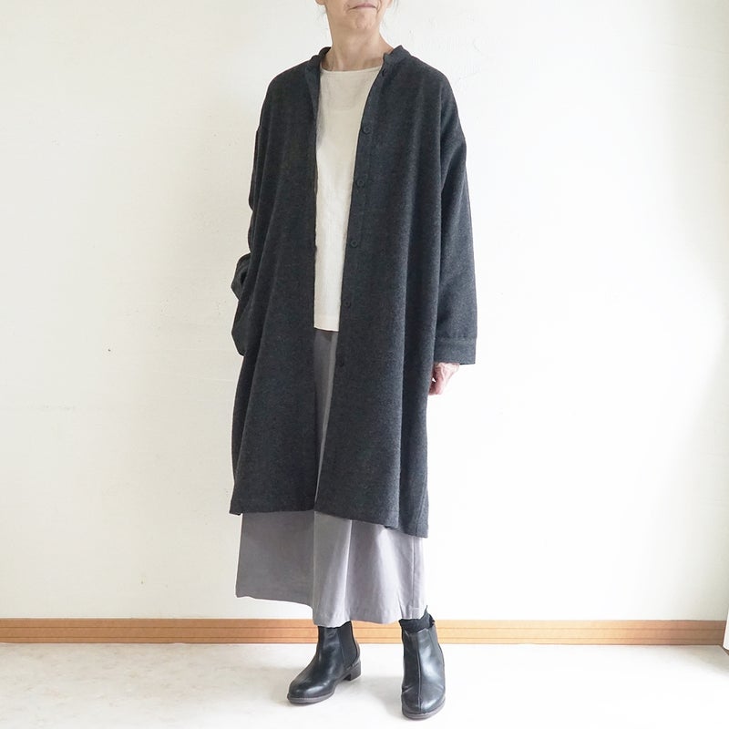 Branch m‘.,ブランチエム,ナチュラル,30代,40代,50代,60代,ゆったり,ウール,コート,ウールコート,ロングコート,羽織,ジャケット,ワンピース,コートワンピース,