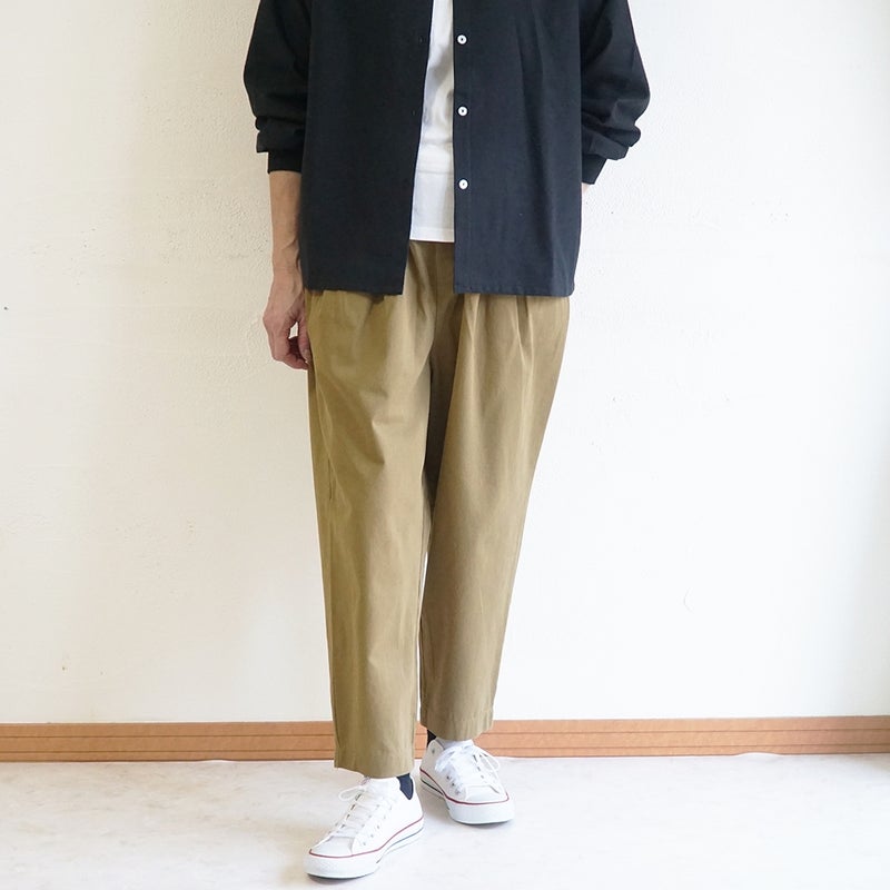 Branch m‘.,ブランチエム,ナチュラル,30代,40代,50代,60代,リネン,ゆったり,コットン,綿,pants,パンツ,テーパードパンツ,テーパード,タックパンツ,タック,タックテーパード,タックテーパードパンツ