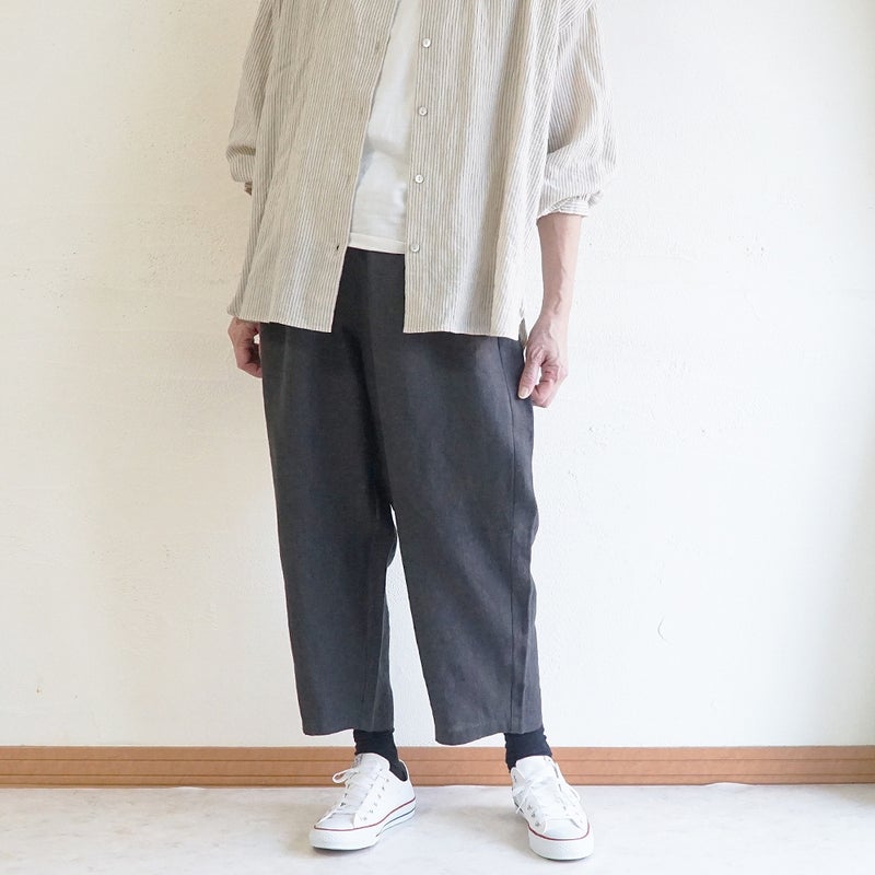 Branch m‘.,ブランチエム,ナチュラル,30代,40代,50代,60代,リネン,ゆったり,麻,pants,パンツ,テーパードパンツ,テーパード,タックパンツ,タック,タックテーパード,タックテーパードパンツ,te-to,テト