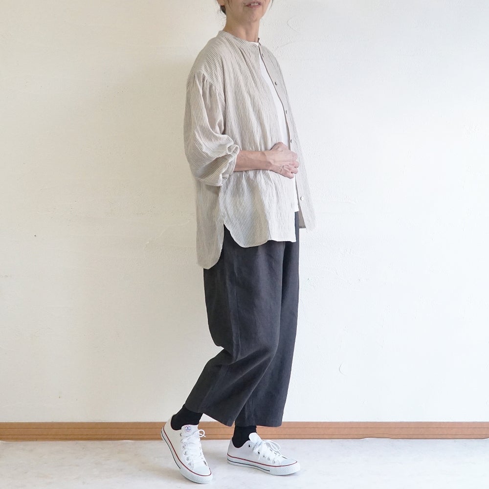 Branch m‘.,ブランチエム,ナチュラル,30代,40代,50代,60代,リネン,ゆったり,麻,pants,パンツ,テーパードパンツ,テーパード,タックパンツ,タック,タックテーパード,タックテーパードパンツ,te-to,テト