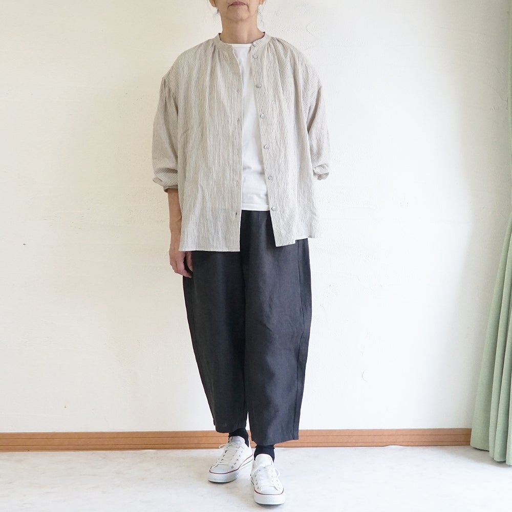 Branch m‘.,ブランチエム,ナチュラル,30代,40代,50代,60代,リネン,ゆったり,麻,pants,パンツ,テーパードパンツ,テーパード,タックパンツ,タック,タックテーパード,タックテーパードパンツ,te-to,テト