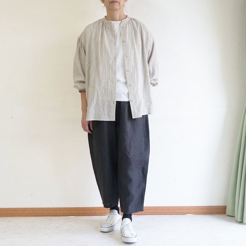 Branch m‘.,ブランチエム,ナチュラル,30代,40代,50代,60代,リネン,ゆったり,麻,pants,パンツ,テーパードパンツ,テーパード,タックパンツ,タック,タックテーパード,タックテーパードパンツ,te-to,テト
